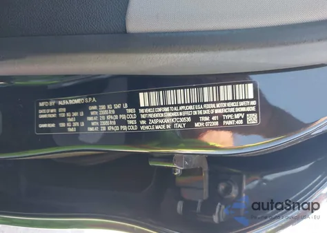 2019 Alfa Romeo Stelvio Sport Awd z USA, uszkodzony, nr VIN ZASPAKAN1K7C30536